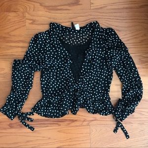 Polka dot chiffon blouse